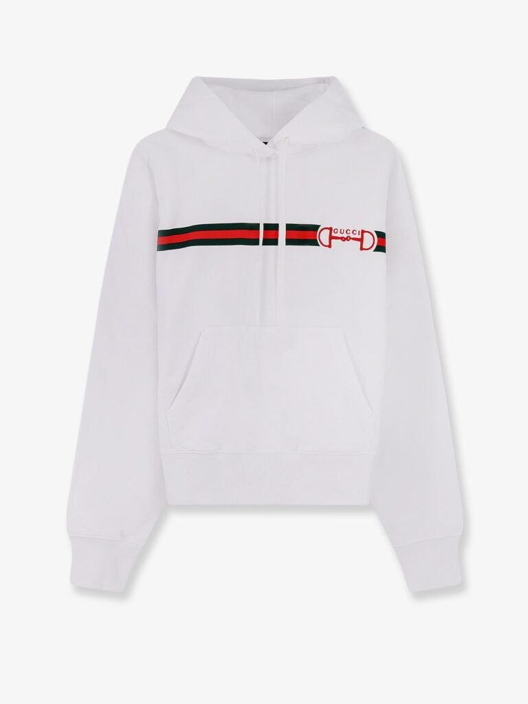 Cotton sweatshirt with embroidered Horsebit on the front
