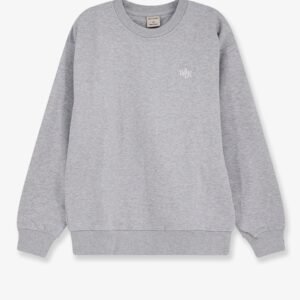 Cotton sweatshirt with front embroidered logo