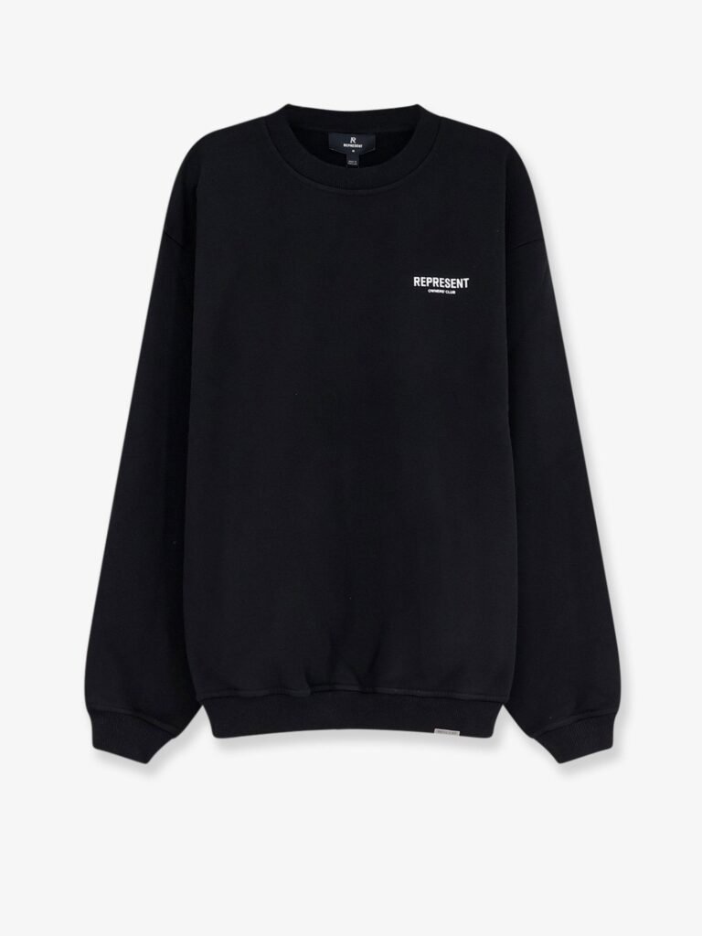 Cotton sweatshirt with printed logo on the front