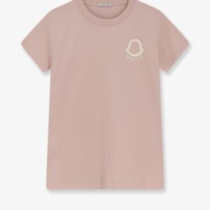 Cotton T-shirt with flocked logo on the front