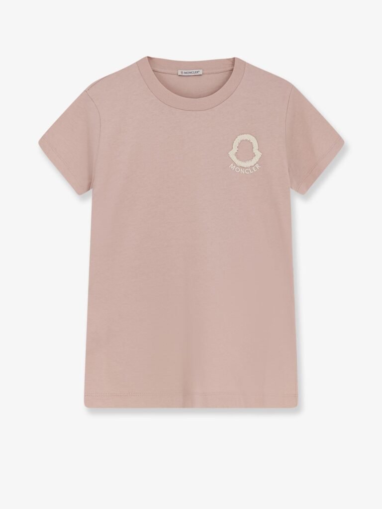 Cotton T-shirt with flocked logo on the front