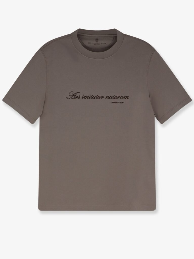 Cotton T-shirt with front embroidery