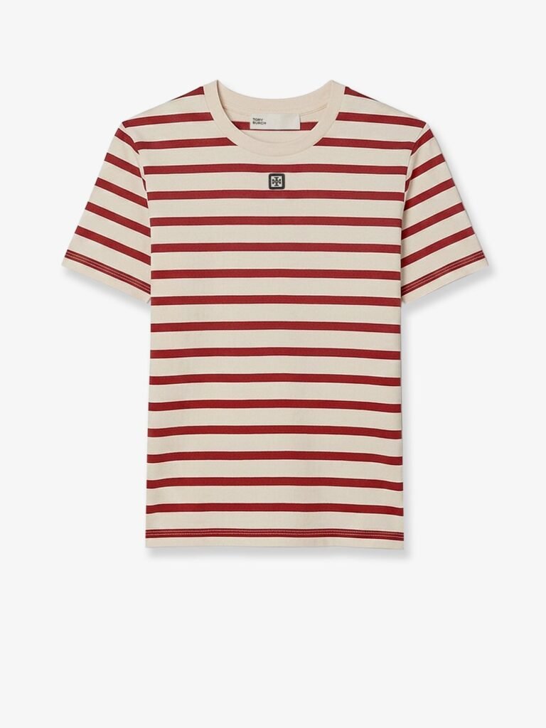 Cotton T-shirt with striped pattern