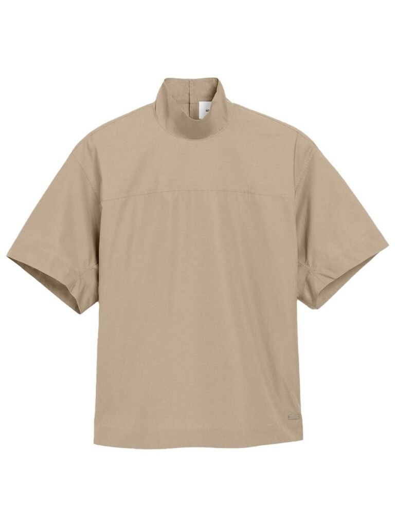 COTTON TOP WITH RAISED COLLAR