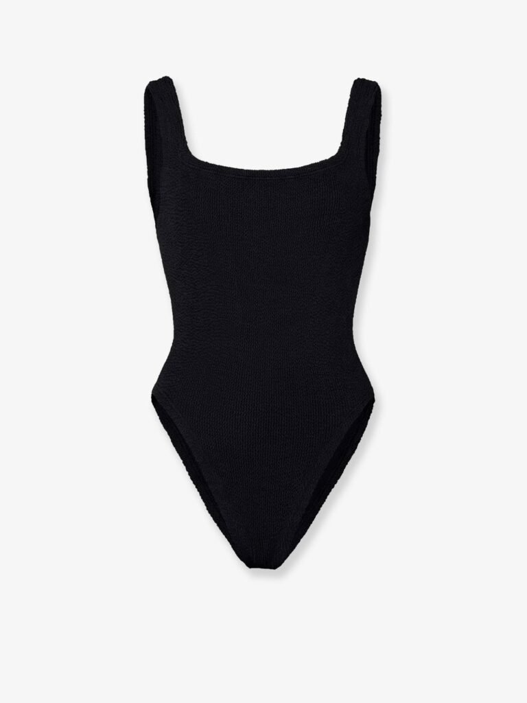 Crinkle fabric one-piece swimsuit