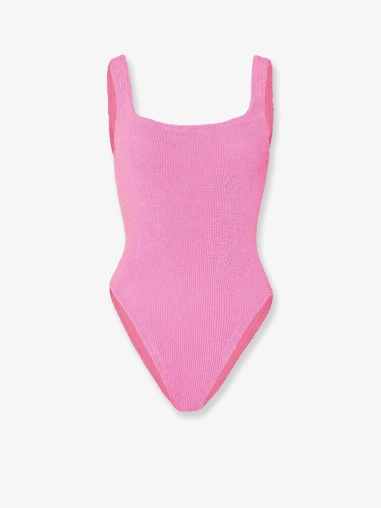 Crinkle fabric one-piece swimsuit
