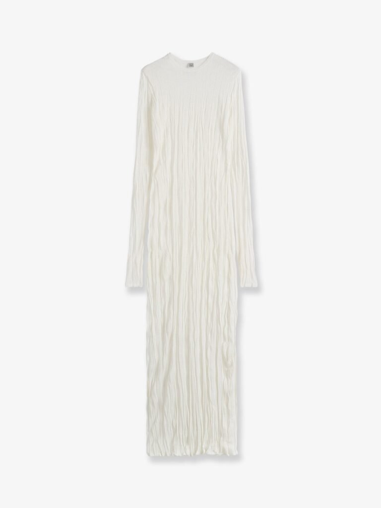 Crinkled viscose and recycled material dress