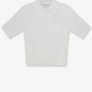 Cropped cotton and silk polo shirt