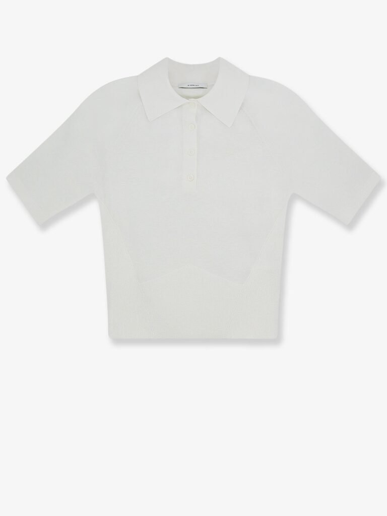 Cropped cotton and silk polo shirt