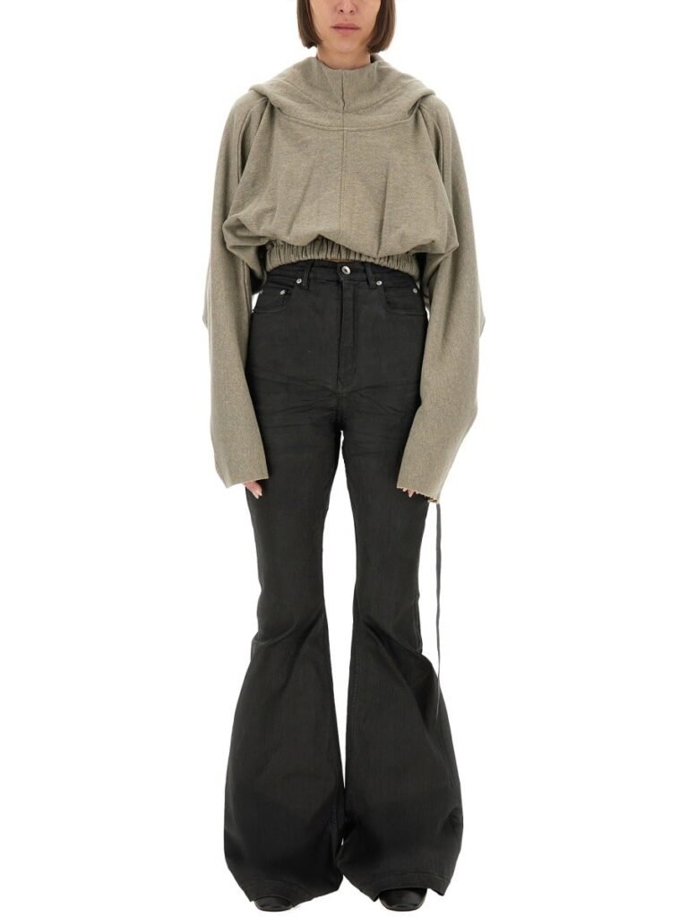 CROPPED HOODED TUNIC SWEATSHIRT