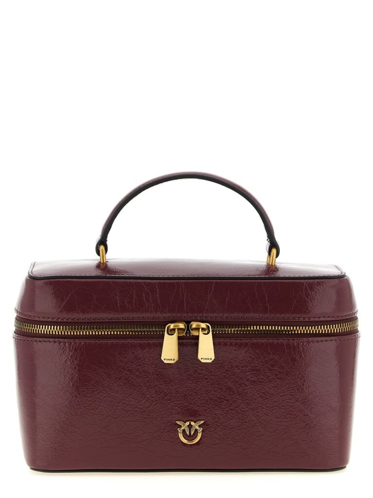 Crumpled effect leather handbag