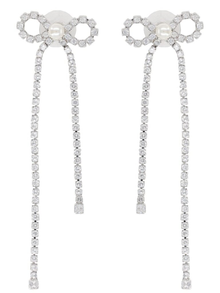 "CRYSTAL DROPLET BOW" EARRINGS
