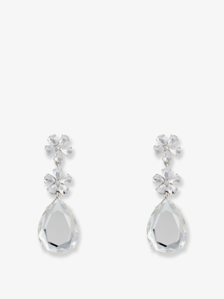 Crystal Flower Tiered Earrings