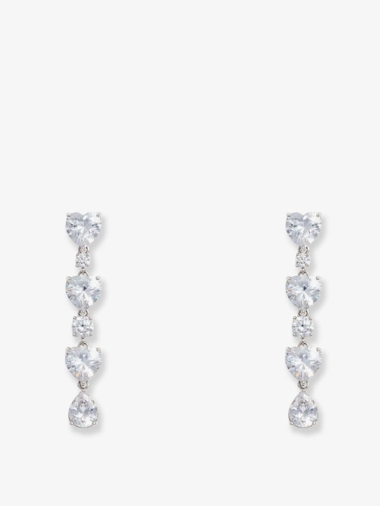 Crystal Heart Tiered Earrings