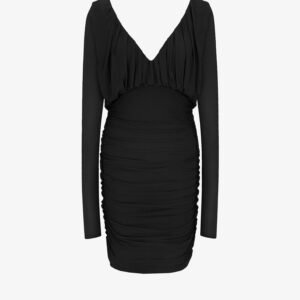 Cupro dress with drapery