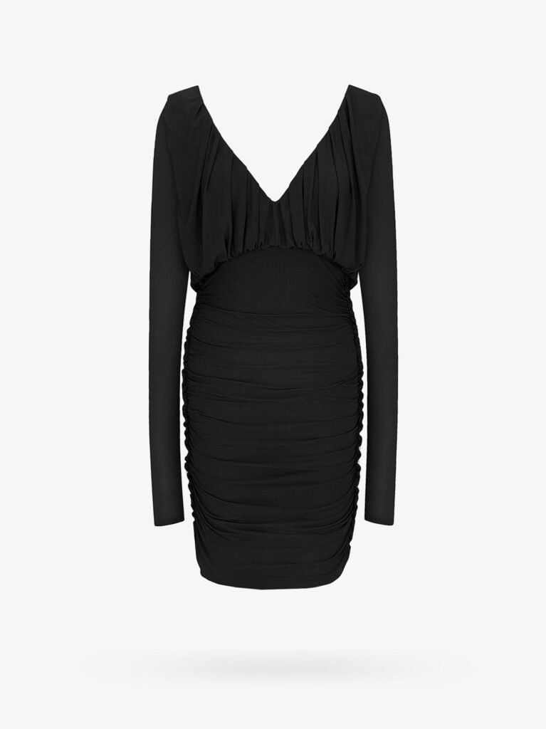 Cupro dress with drapery