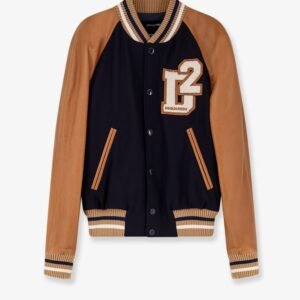 D2 Varsity wool and leather bomber