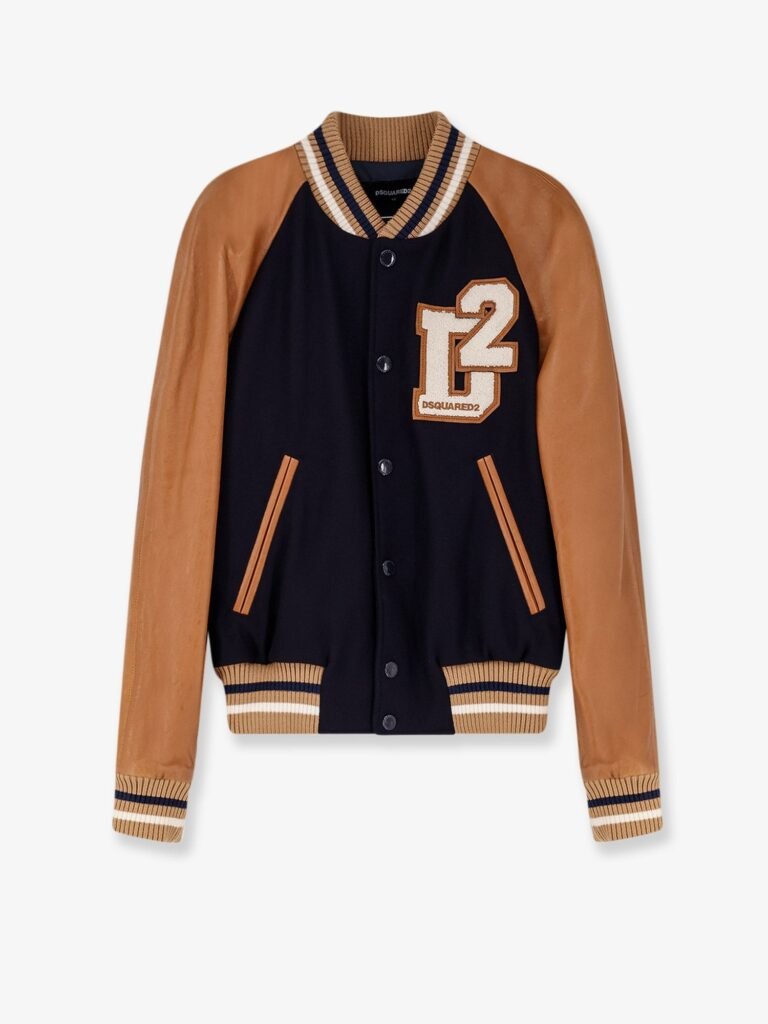 D2 Varsity wool and leather bomber