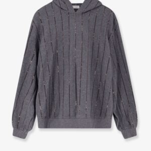 Dazzling chalk stripe embroidery cotton sweatshirt