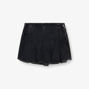DE-ROX pleated denim shorts