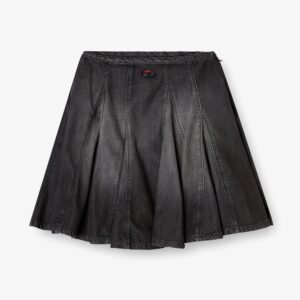 DE-SPIKI-S short denim skirt with washed-out effect