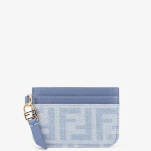 Denim Baguette Card Holder with FF Motif