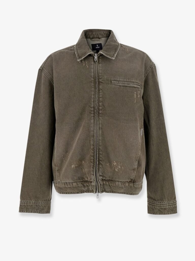 Denim jacket with distressed effect