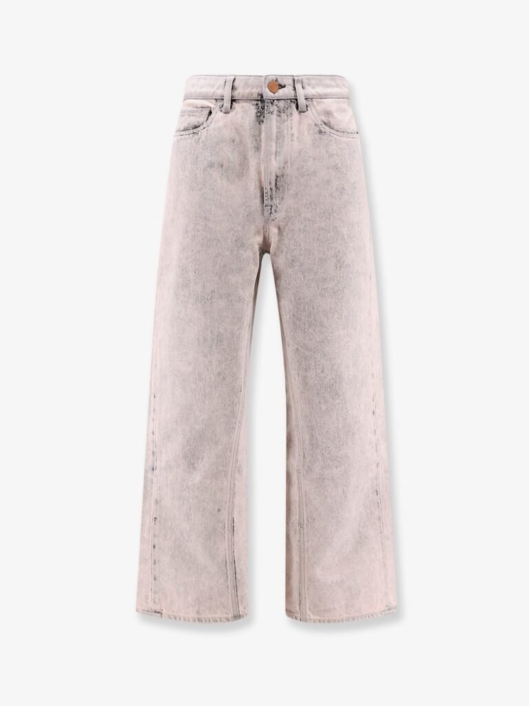Denim jeans with bleached pattern