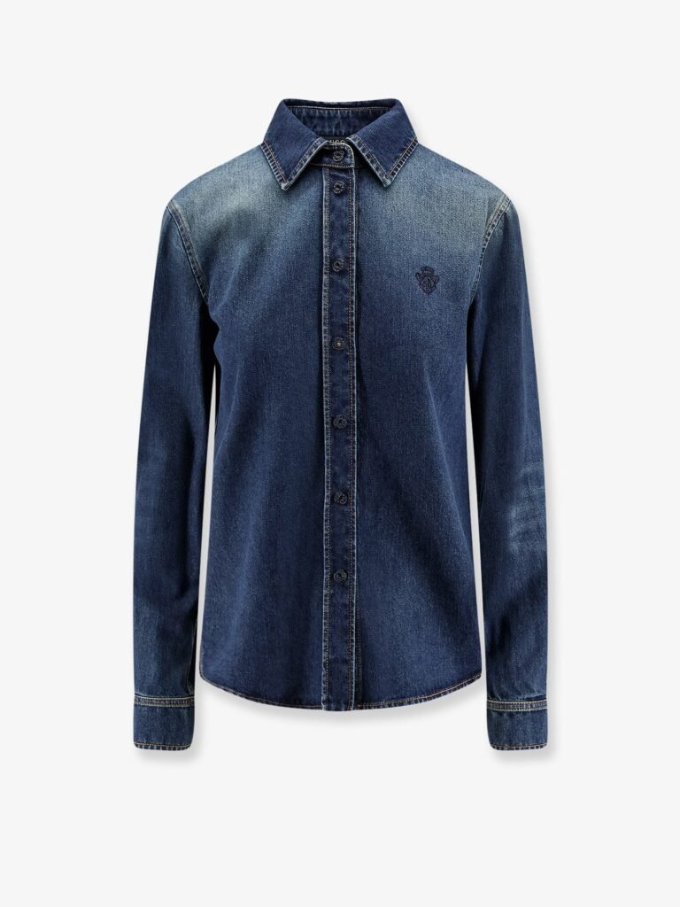 Denim shirt with embroidery