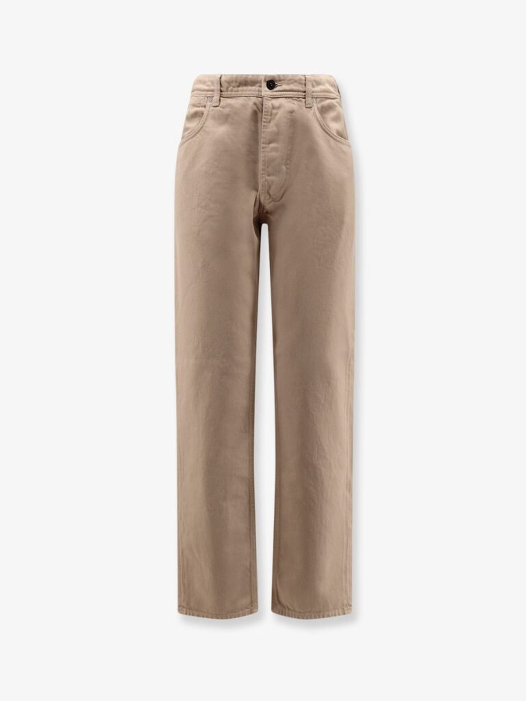 Denim trousers with logo patch on the back