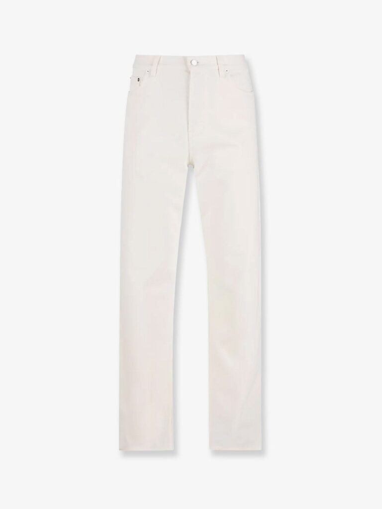 Denim trousers with metal Horsebit detail on the back