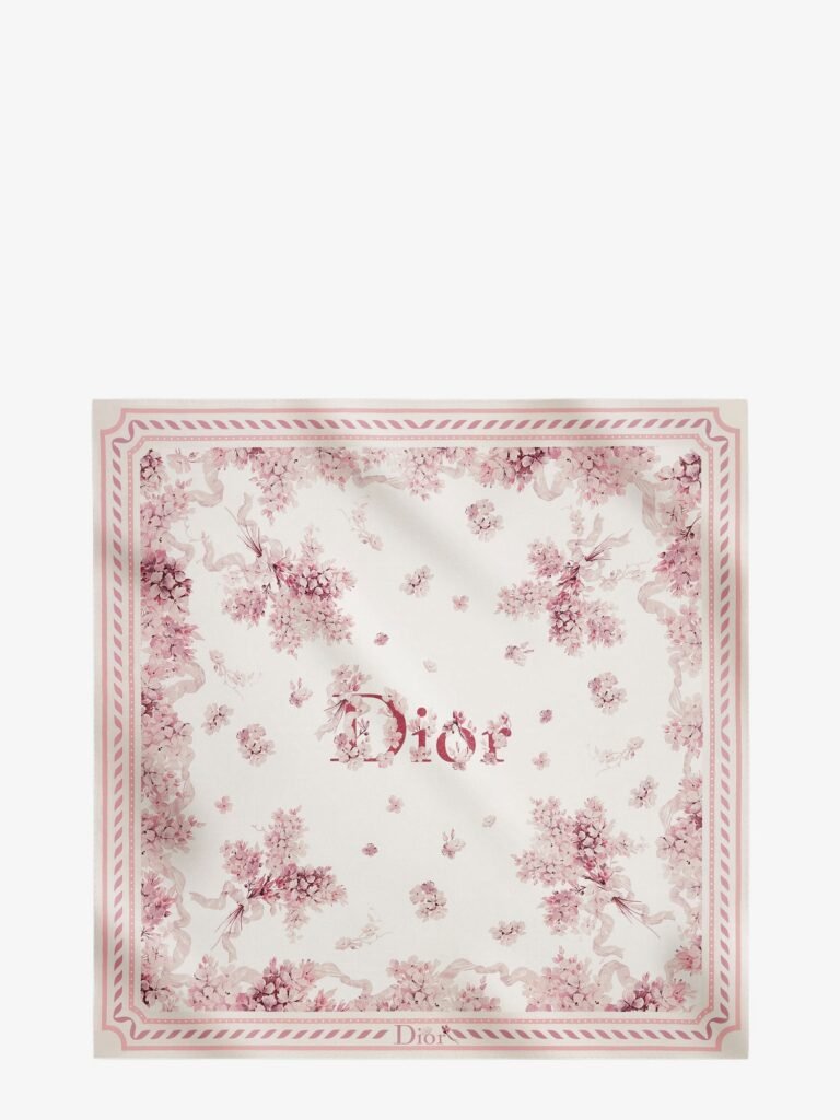 Dior Lilac Bouquet Print Silk foulard
