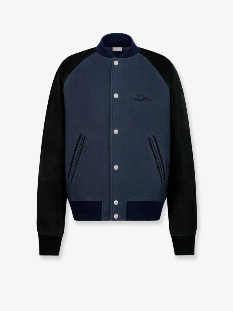 Dior Ribbon College cotton and suede bomber