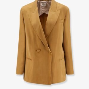 Double-breasted lyocell and linen blazer