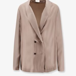 Double-breasted silk blazer
