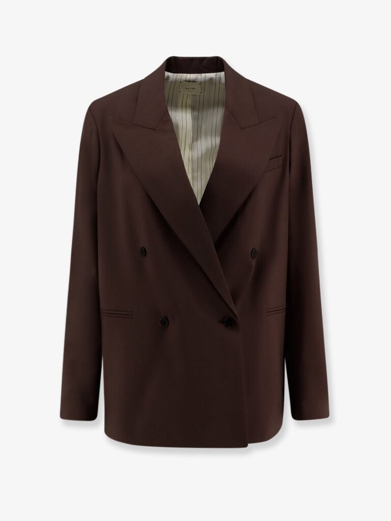 Double-breasted stretch virgin wool blazer