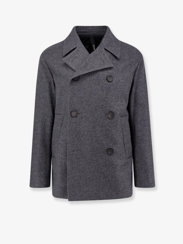 Double-breasted virgin wool blend coat