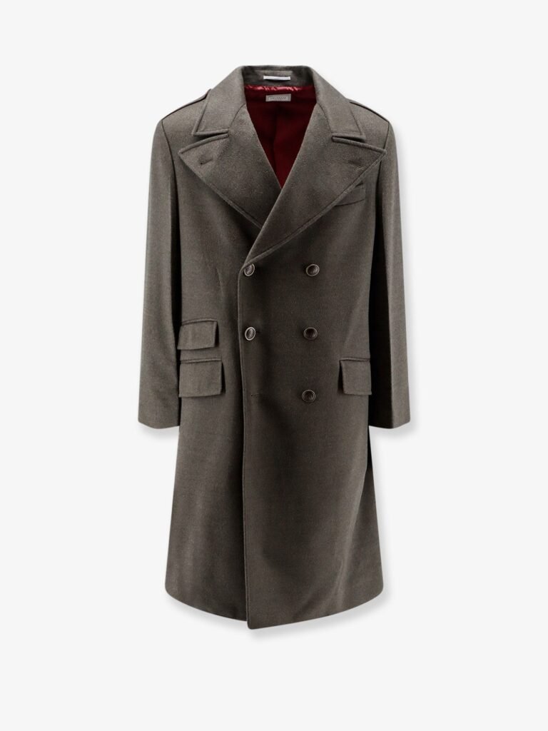 Double-breasted virgin wool coat