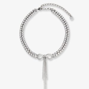 Double Crystal Bow Choker