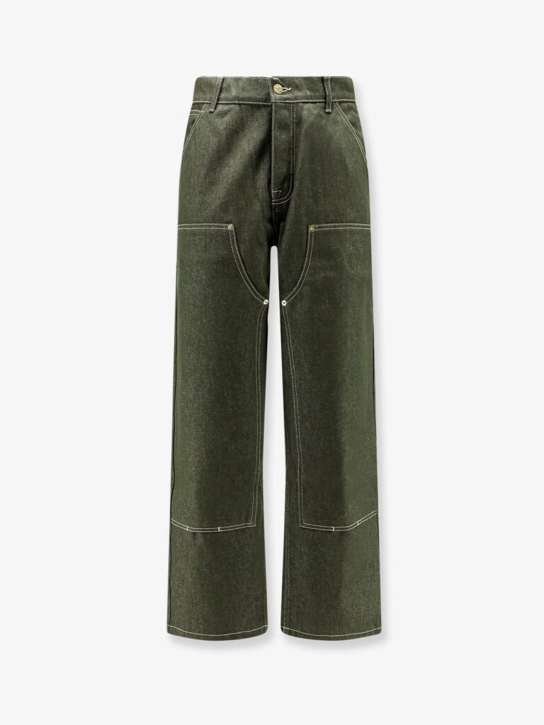 Double Knee green denim trousers