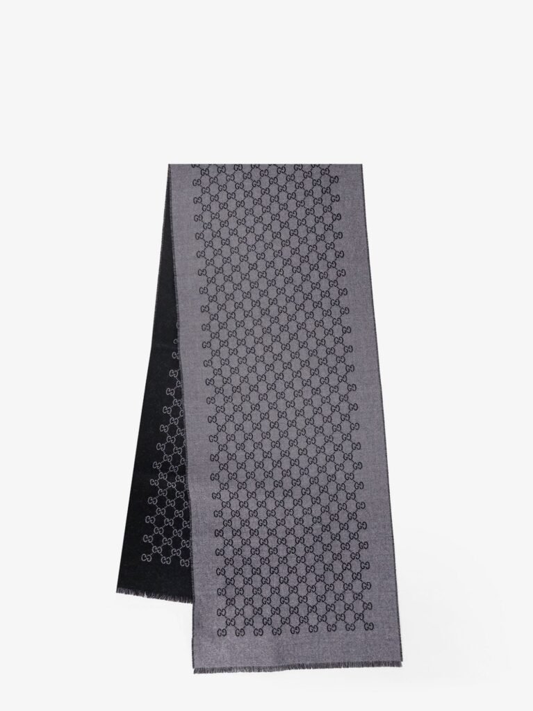 Double wool jacquard scarf with GG motif