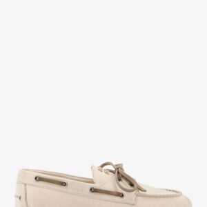 Fabric loafers with front lettering logo