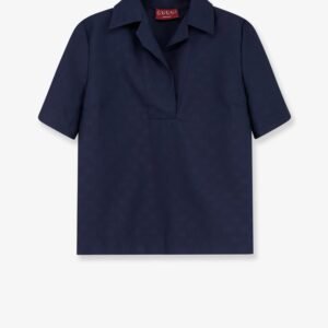 Fabric polo shirt with GG pattern