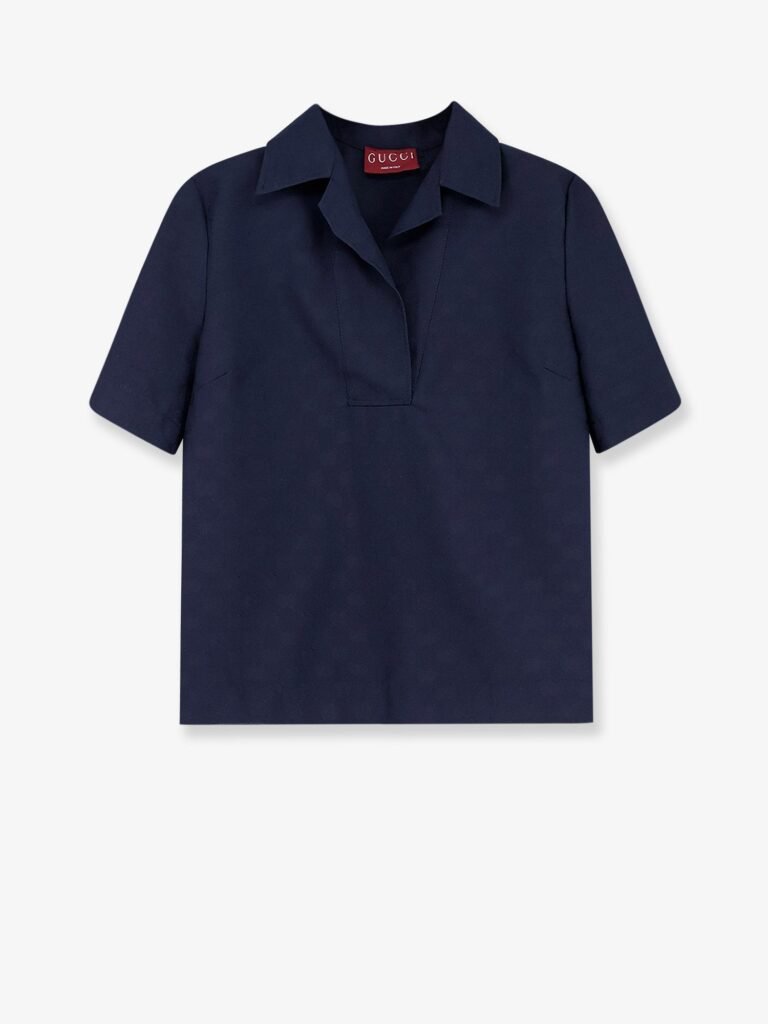 Fabric polo shirt with GG pattern