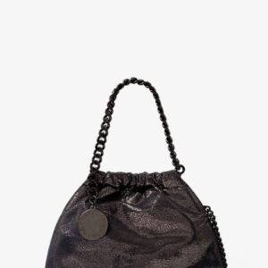 Falabella Eco Shiny Dotted Chamois Fabric Shoulder Bag