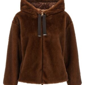 Faux fur bomber jacket