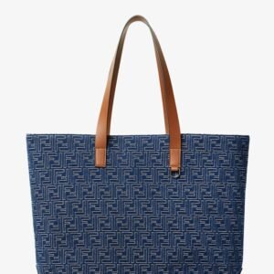 FF Jacquard tote bag with denim effect