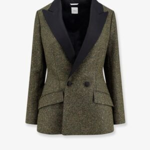 Fitted silk and virgin wool blend tweed blazer