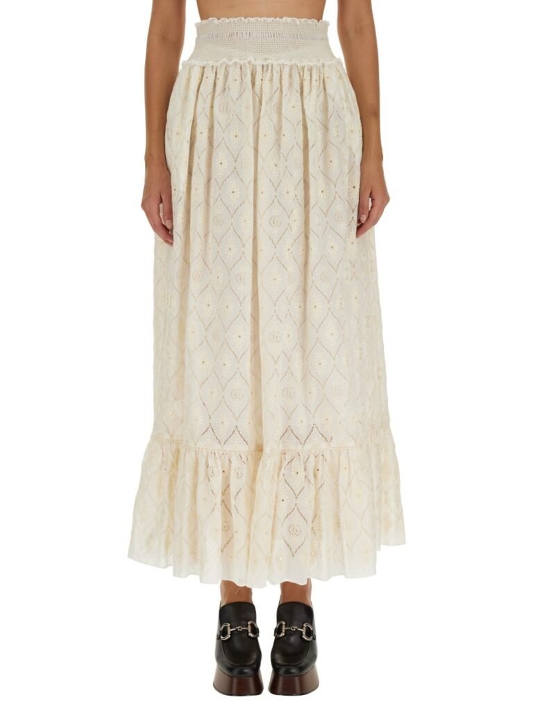 FLORAL BRODERIE ANGLAISE SKIRT