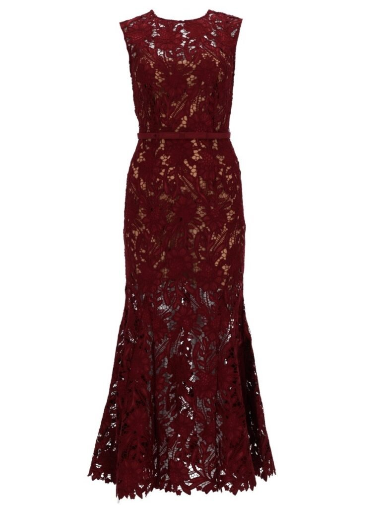 FLORAL LACE MIDI DRESS